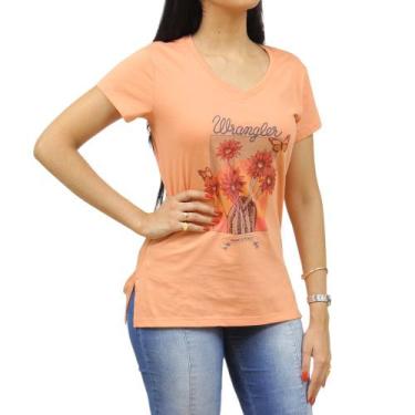 Imagem de Camiseta Feminina Laranja Floral Wrangler 34680, P