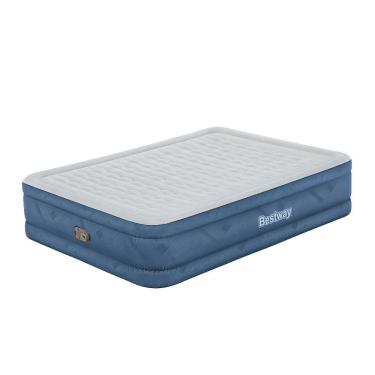 Imagem de Colchão Inflável Casal Queen com Bomba Elétrica 110V 152x203x46cm Azul Bestway