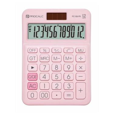 Imagem de Calculadora De Mesa Procalc Pc108-pk 12 Dígitos Rosa