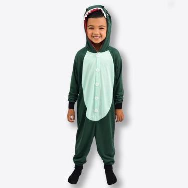 Imagem de Macacao Kigurumi Infantil Pijama Fantasia Dinossauro - Zona Criativa