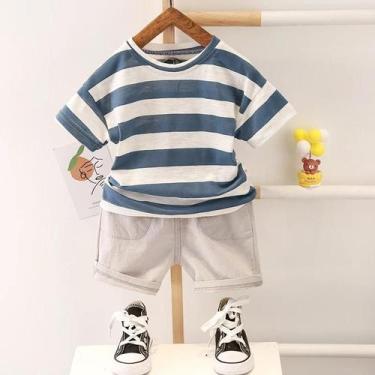 Imagem de Conjunto de Roupas de Algodão Infantil (0-5 anos) - Moda Verão, 3 tone
