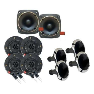 Imagem de Kit corneteira 4x2 compet completo corneta aluminio cor:preto, PRETO