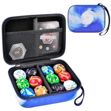 Imagem de Estojo compatível com Bakugan para Baku Gear, organizador de brinquedos para cartões Bakucores e figuras de ação ultra colecionáveis, suporte de recipiente de brinquedo para boneco Bakugon Dragonoid (apenas caixa) azul