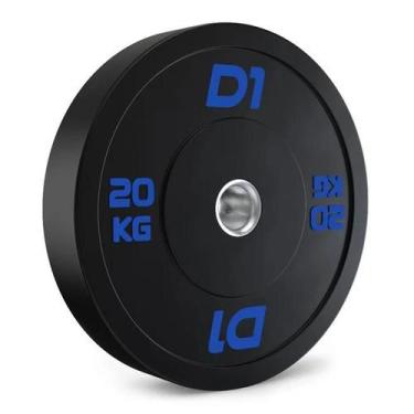 Imagem de Anilha Olímpica Bumper Preta Cross Training 20kg - D1Fitness