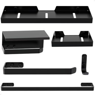 Imagem de Kit Acessórios Para Banheiro Preto Fosco 6 Peças MAX