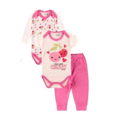 Imagem de Kit 3 peças bebê cru cereja / Roby Kids - G