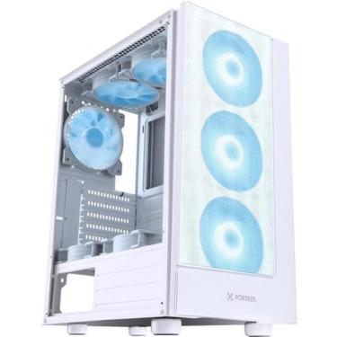 Imagem de Gabinete Gamer Cruiser Mid Tower Atx com 3 Fans Rgb Lateral em Acrílico Branco Fortrek