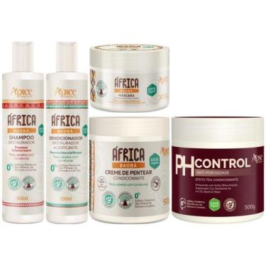 Imagem de Kit Africa Baoba Apice Anti Porosidade Capilar 5 Produtos Completo Com