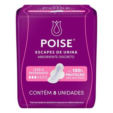 Imagem de Absorvente Poise Discreto com Abas para Escape de Urina - Embalagem co