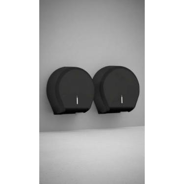 Imagem de Dispenser Papel Higiênico Rolão Duplo Preto (2 Unid.) - Congratulation