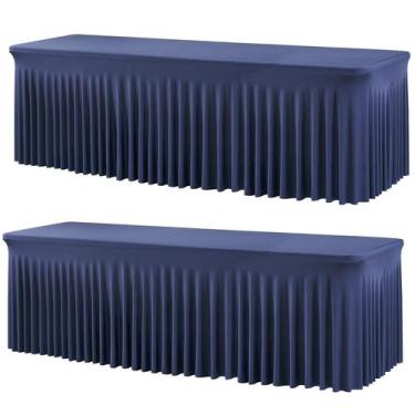 Imagem de Toalhas de mesa Htper 2 unidades azul-marinho em elastano 244 cm 76 cm