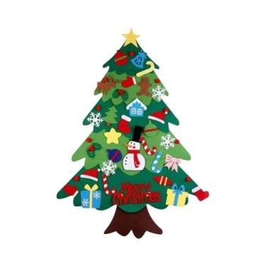 Imagem de Árvore De Natal De Feltro DIY Para Crianças De 3,2 Pés Com 34 Enfeites