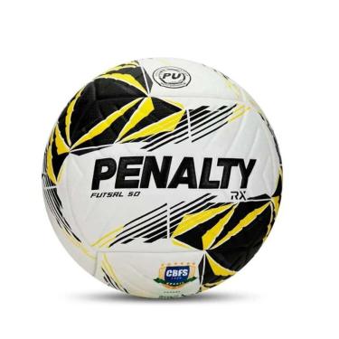 Imagem de Bola de Futsal Rx 50 Xxvi com Selo CBFS e Menor Absorção de Água Branco Penalty Único
