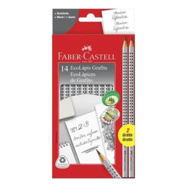 Imagem de Lápis Preto Faber Castell Eco Grip 2001 2b Kit C/ 14 Unid - Congratula
