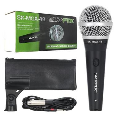 Imagem de Microfone Profissional Dinâmico C/ Fio Skypix Mga 48 Preto