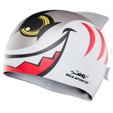 Imagem de Touca De Natação Gold Sports Kids New Shark De Silicone-Unissex