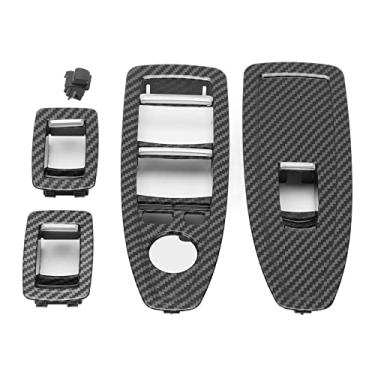 Imagem de Aramox Painel de botão de interruptor, capa de reposição para painel de interruptor de carro para 1 3 4 Series F20 F30 F31 2012-2019 (padrão de fibra de carbono)