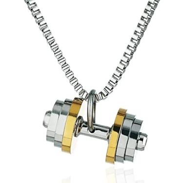 Imagem de Corrente com Pingente Aço Inox Anilha Academia Maromba Suplemento Whey