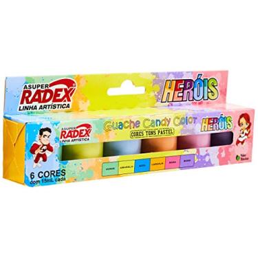 Imagem de Tinta Guache 015ml 6 Cores Color - Caixa com 6 cores, Radex, 7897, Multicolor