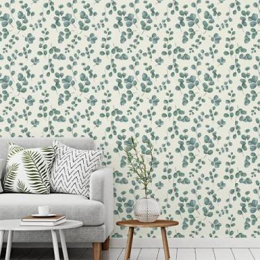 Imagem de Defacile Papel de Parede Adesivo Quarto Infantil Folhas Verde 3m x 60cm