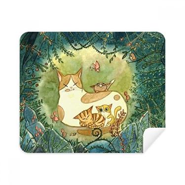 Imagem de Miaoji Pintura Gato Faly Fantasy Pano de limpeza Limpador de tela 2 peças Tecido de camurça
