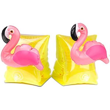 Imagem de Mangas flutuantes infláveis para natação, braçadeiras flutuantes de desenho animado, luvas flutuantes, para piscina, esportes aquáticos, natação, treinamento (flamingo)