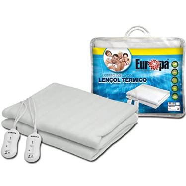 Imagem de Europa Casa e Conforto Lençol Térmico Casal com Controles Individuais 3 Temperaturas Poliéster 127V, Marfim e Branco