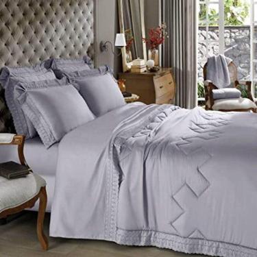 Imagem de Jogo De Cama Casal Cristal 4Pç Renascença Cinza 300 Fios