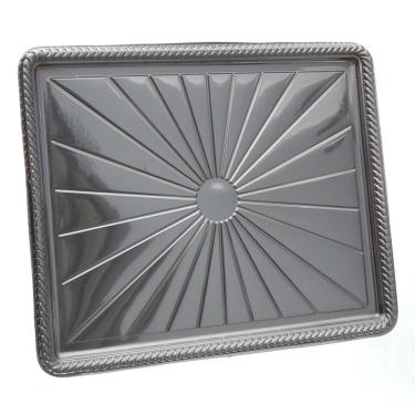 Imagem de Bandeja Retangular Metalizada Prata B85 342 x 415 x 26mm Neoform