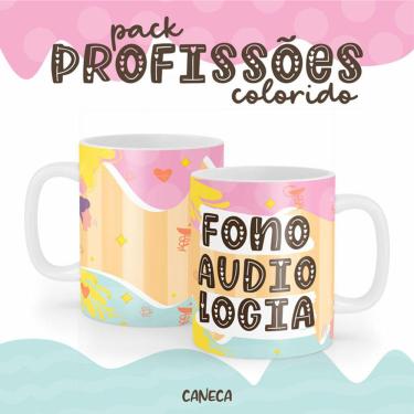 Imagem de Caneca Cerâmica Color Profissão Fonoaudiologia