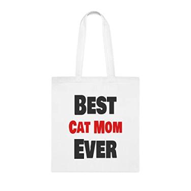 Imagem de Bolsa Tote Mom Gato, Best Ever Cat Mom, Cat Mom, Gift For Cat Mom, Gift For Cat Mom, Cat Mom, Cat Mom, Cat Mom (Mãe de Gato) Bolsas reutilizáveis, Presente para mãe da filha favorita,