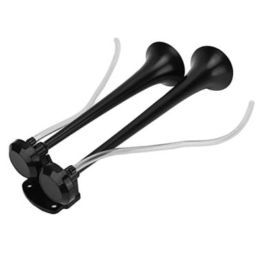 Imagem de Diydeg Kit de buzina a ar para barco de caminhão de trem de carro, trompete duplo de zinco cromado elétrico 12V 130dbc alto com compressor, kit de buzinas de trem para trailer/caminhão/SUV/barco/pickup