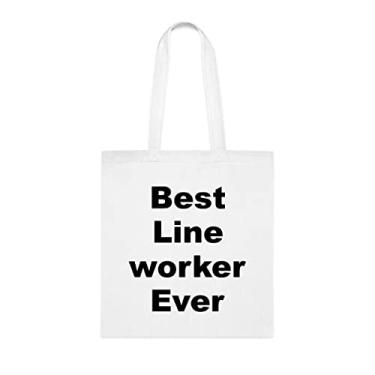 Imagem de Bolsa Tote Line Worker, Best Line Worker Ever Bag, presente para trabalhadores, presente para trabalhadores, bolsa de ombro para trabalhadores, bolsas reutilizáveis para trabalhadores,