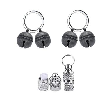 Imagem de Coleira de cachorro de gato para animais de estimação, sinos de latão alto para coleira de cachorro, salvar pássaros e vida selvagem, pingente de coleira para animais de estimação, 2 cordas em 4 peças com etiquetas de identificação