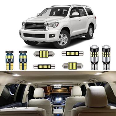 Imagem de AUTOGINE Kit de luzes LED interiores brancas de 20 peças para Toyota Sequoia 2008 2009 2010 2011 2012 2013 2014 2015 2016 2017 2018 2019 2020 2021 Super Bright 60000000000 + Ferramenta de instalação