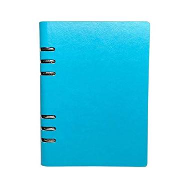 Imagem de A5 Caderno clássico recarregável, bolso solto, de couro, 6 furos, organizador pessoal, fichário, reutilizável, multifuncional