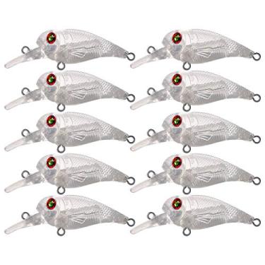 Imagem de Conjunto de iscas rígidas para pesca com 25 iscas brancas para pesca da Freisher, iscas de pesca sem pintura em branco, anéis divididos para pesca DIY Fishing Tackle 6,5 cm 5,7 g