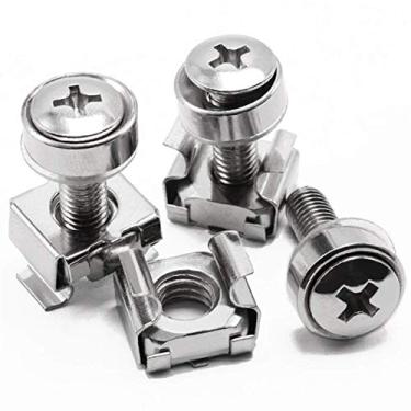 Imagem de Lancher Pacote com 60 parafusos M6 x 16 mm e porcas de gaiola para gabinetes, parafusos de montagem em rack
