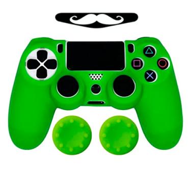 Imagem de Capa Capinha Case Skin Compatível com Controle Joystick do Playstation 4 PS4 Protetora Anti Impacto Queda Silicone Alta Proteção (Verde)
