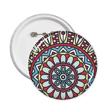 Imagem de Impressão repetida pano vermelho azul colorido arte pinos crachá botão emblema acessório decoração 5 peças