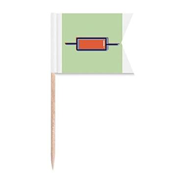 Imagem de Elemento de bateria Elemento de Eletrocircuito, Bandeiras para Marcação de Rotulagem para Bolo de Festa Prato de Queijo