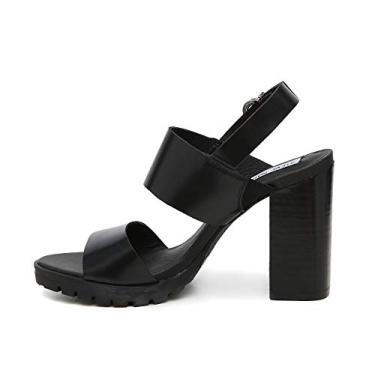 Imagem de Steve Madden Women's Emil Ankle strap Heeled Dress Sandal,Black Leather (8, Black Leather)