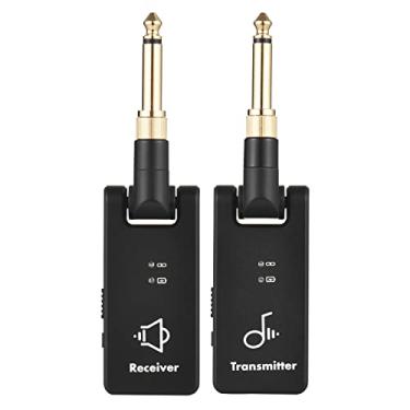 Imagem de Chusui WP-8 Sistema de transmissão sem fio Receptor e transmissor de guitarra elétrica recarregável 2.4G Bateria embutida Plugue de 3,5 mm e 6,35 mm para baixo de guitarra