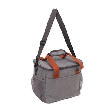 Imagem de Bolsa térmica congelável, lancheira extra grande resistente à abrasão, zíper bidirecional, espuma de 6 mm, impermeável para escritório (cinza)