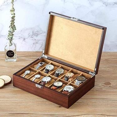 Imagem de Organizador de caixa de relógio para mulheres Caixa de organizador de relógio para homens Organizador de caixa de relógio