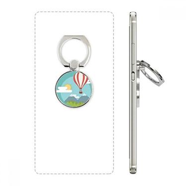 Imagem de Suporte de anel de telefone com estampa de nuvem e balão de ar quente, suporte ajustável