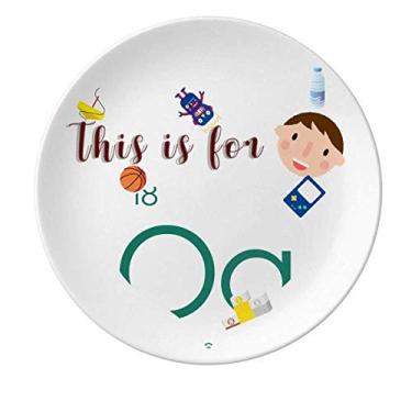 Imagem de Tabela de menstruação de elementos de química com gás raro Oganesson Og prato de porcelana jantar redondo menino homem