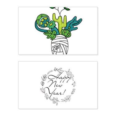 Imagem de Horus Botany Múmia Planta Cacto Ano Novo Festival Cartão de felicitações Mensagem de Abençoamento Presente