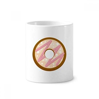 Imagem de Rosquinha rosa sobremesa doce comida escova de dentes caneca, suporte de cerâmica, suporte para lápis