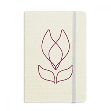Imagem de Caderno com estampa de flor de linha, capa dura de tecido oficial